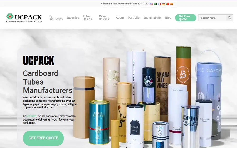 UCPACK custom cardboard tube website